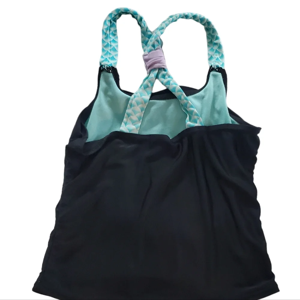 Girls Mermaid On Duty‎ Tankini Black And Turquoise Size M (7/8)